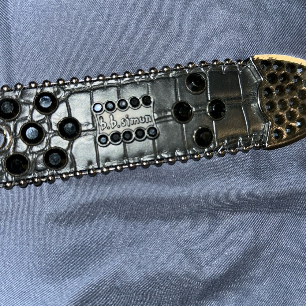 B.B. Simon Black Studded Belt